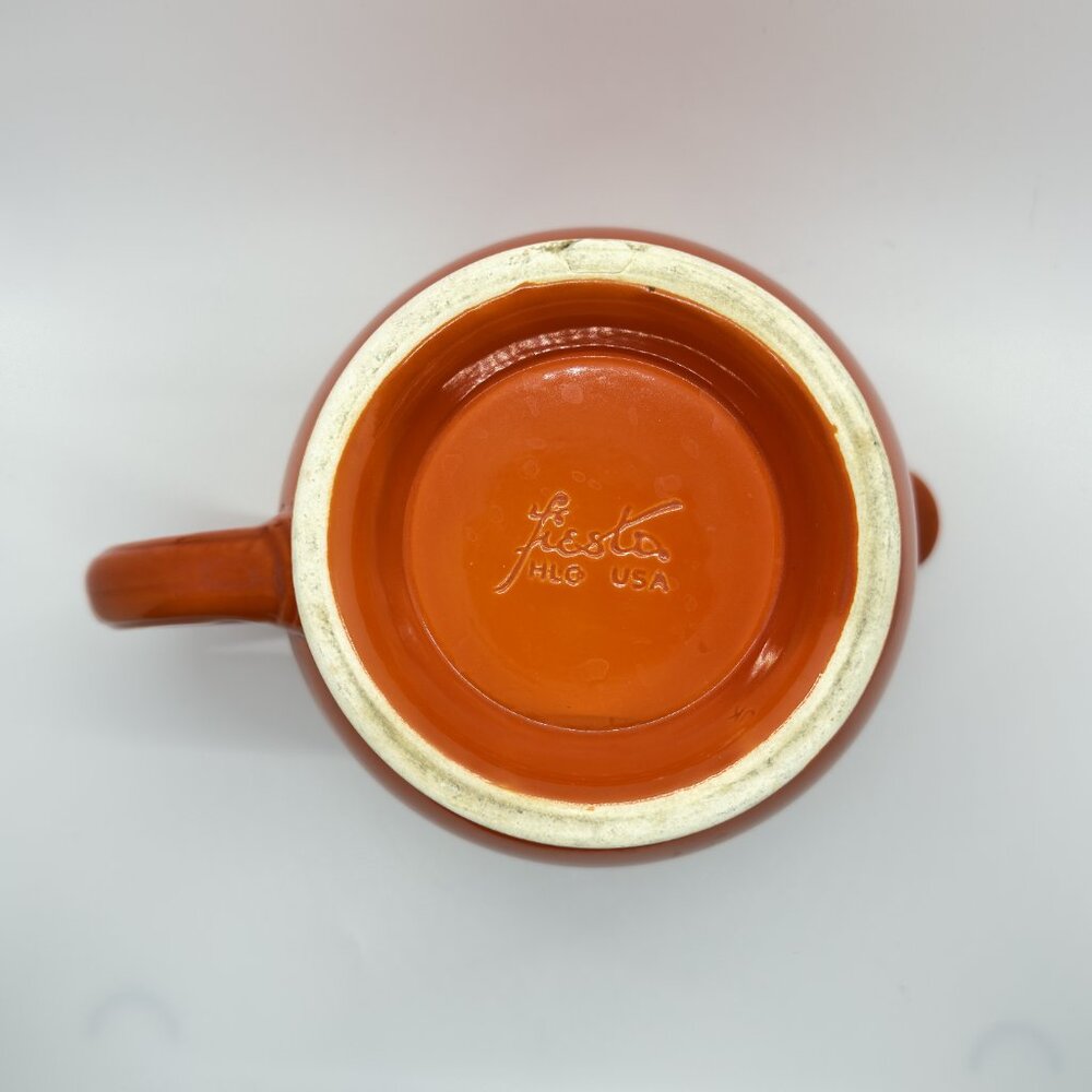 Vintage Fiesta Ware RED (orange) - Lip Pitcher 1936 - 1946 - 64oz - Picture 11 of 13